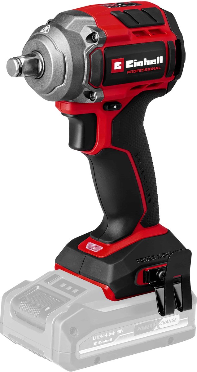 Clé à chocs professionnelle sans fil Einhell tp-cw 18 350-c li bl-solo (rouge noir, power x-change, batterie et chargeur non inclus)