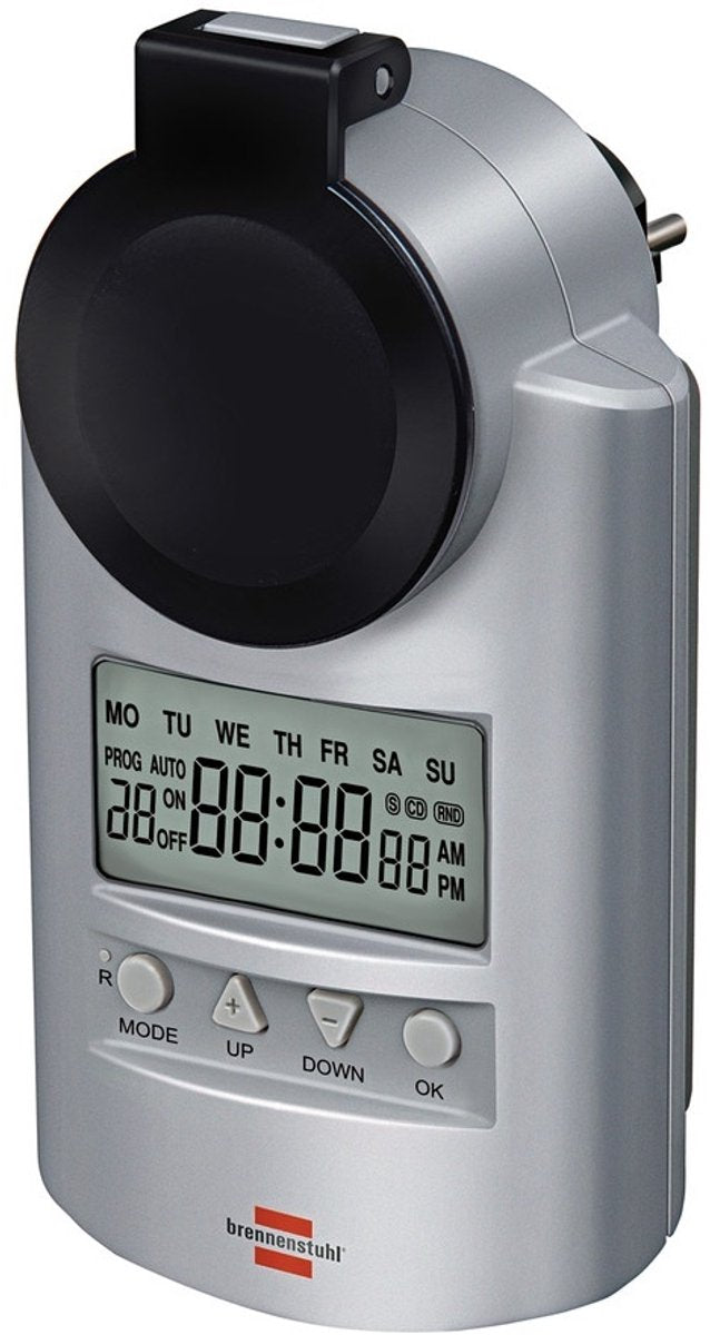 Minuterie Brennerstuhl primera-line dt ip44, minuterie numérique (minuterie avec prise avec protection de contact plus élevée)