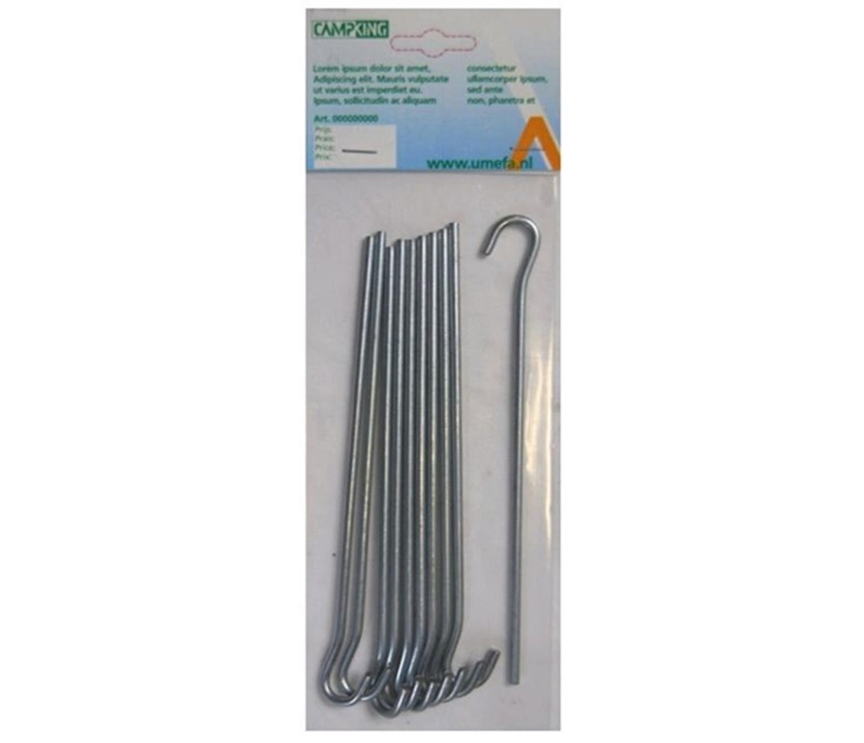 Campking 10x piquet de terre en aluminium ouvert 24cm