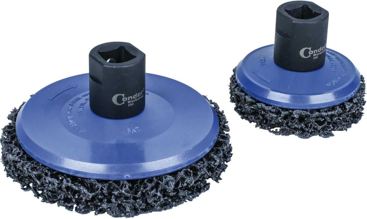 Kit de nettoyage de moyeu de roue Condor, jeu de disques abrasifs 65 + 105 mm, 2 pièces.