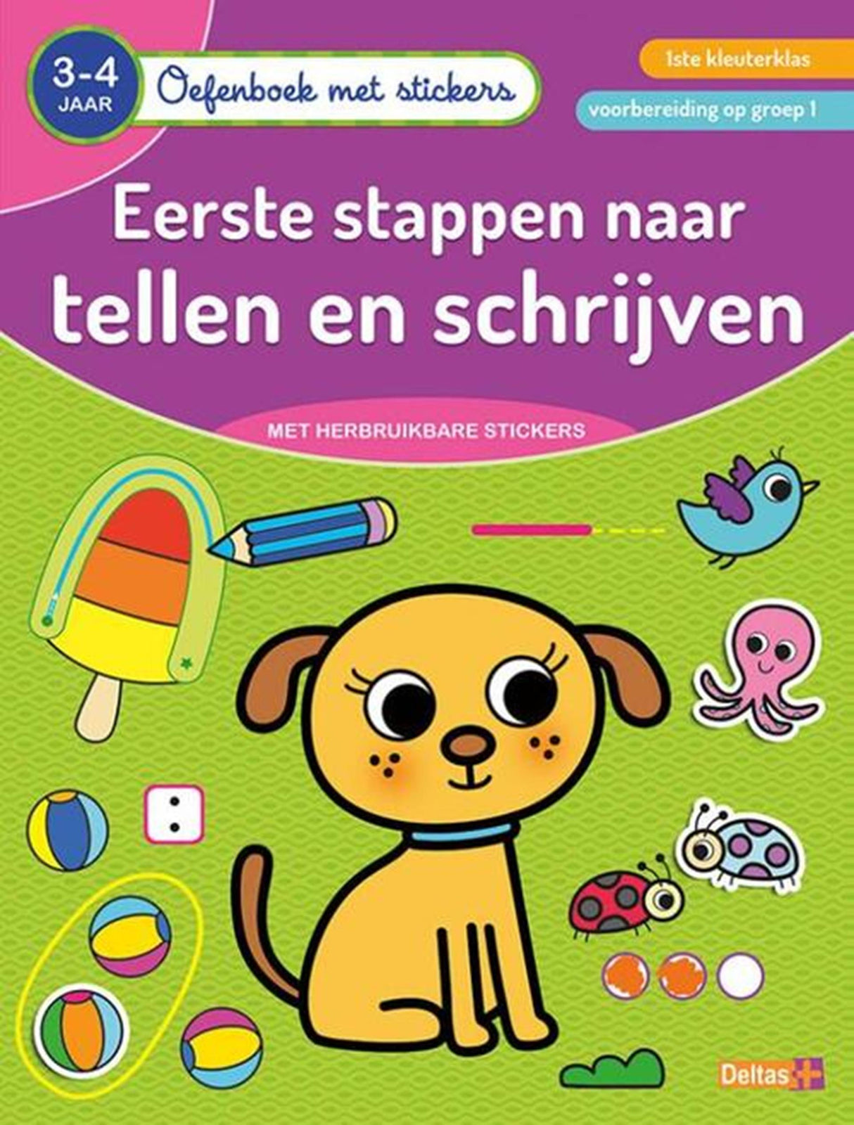 Livre d'exercices deltas avec autocollants - comptage et écriture (3-4 ans)