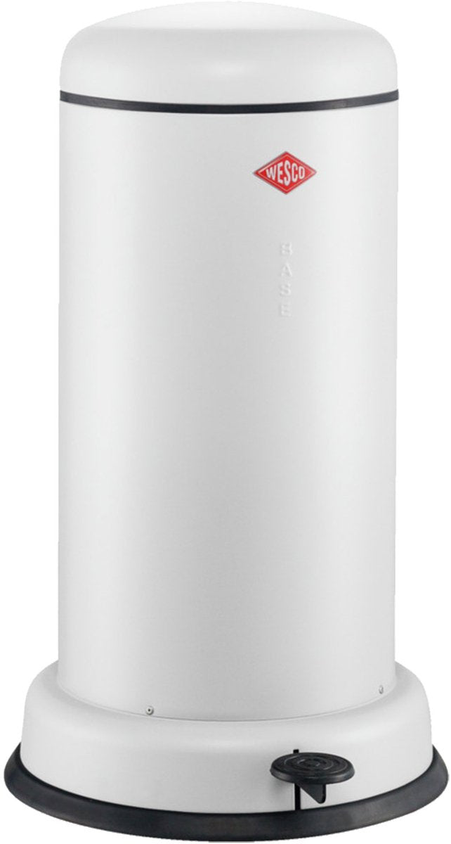 Poubelle Wesco baseboy avec fermeture amortie | 20 litres | métal - blanc mat | poubelle à pédale