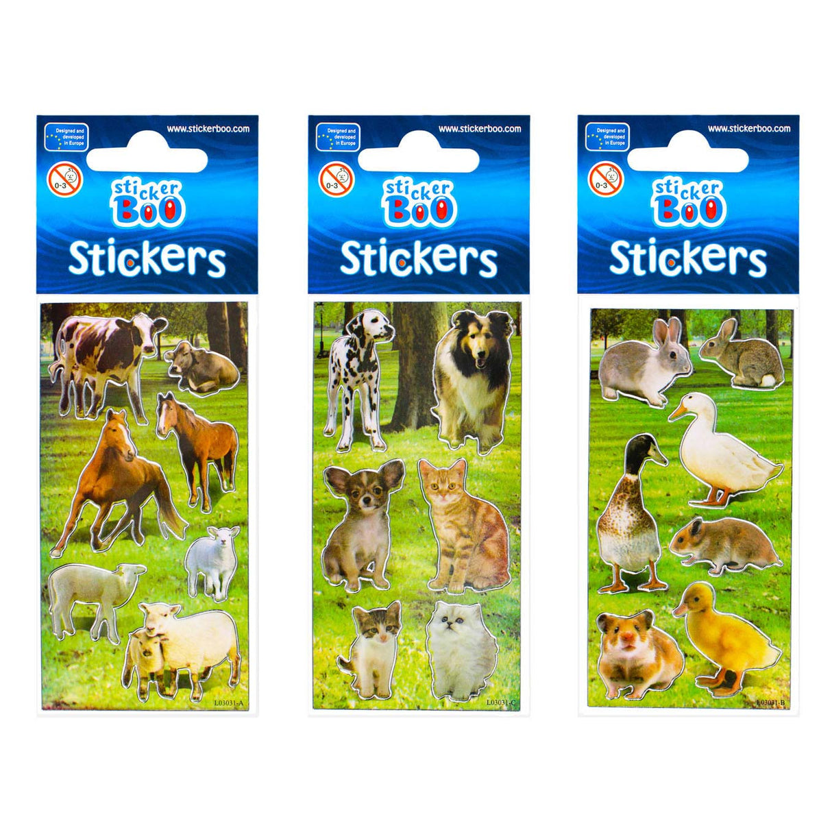 Planche d'autocollants d'animaux de la ferme