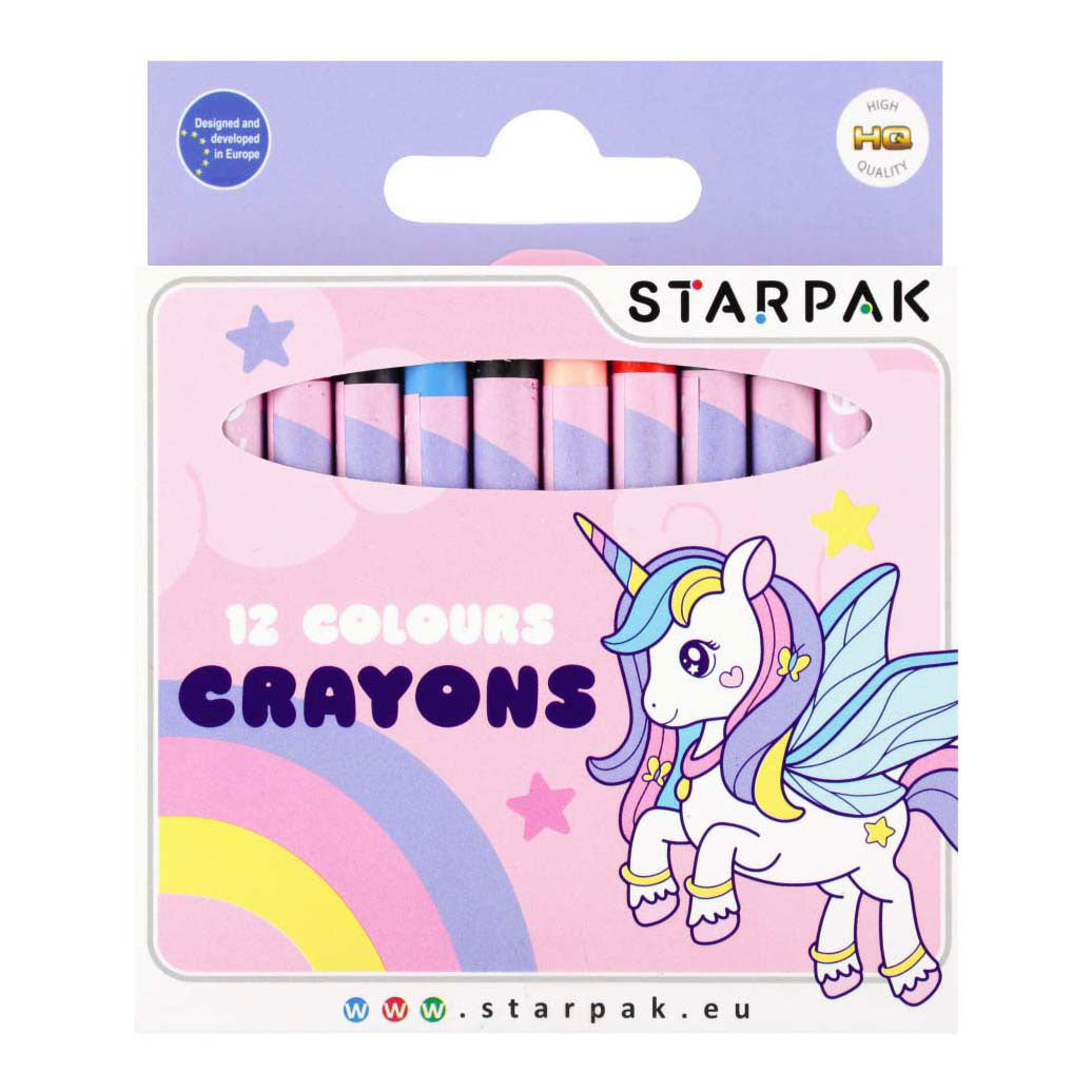 Crayon de cire licorne, 12 pcs.