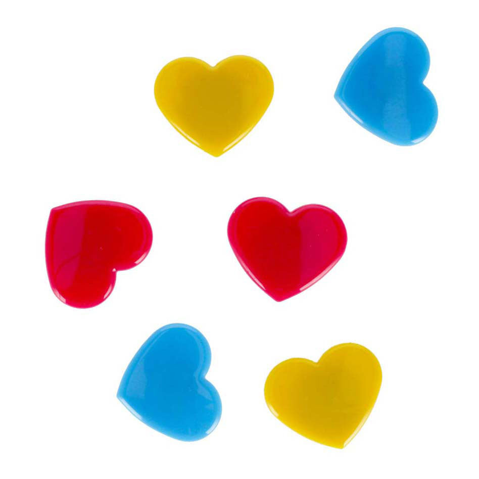 Aimants coeur, 6 pcs.