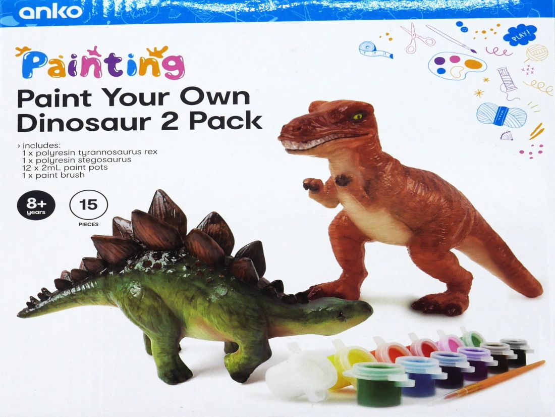 Playgo 2 dinosaures pour peindre le tyrannosaure rex et le stégosaure