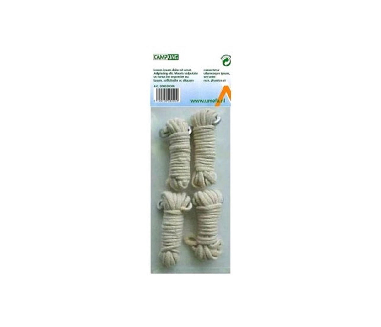 Campking umefa guy line coton 3 mmx4 mtr 4 pcs