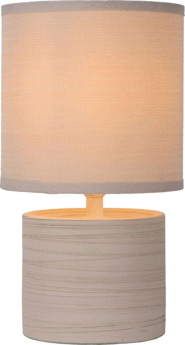 Lucide greasby - lampe de table - ø 14 cm - 1xe14 - beige - japondi