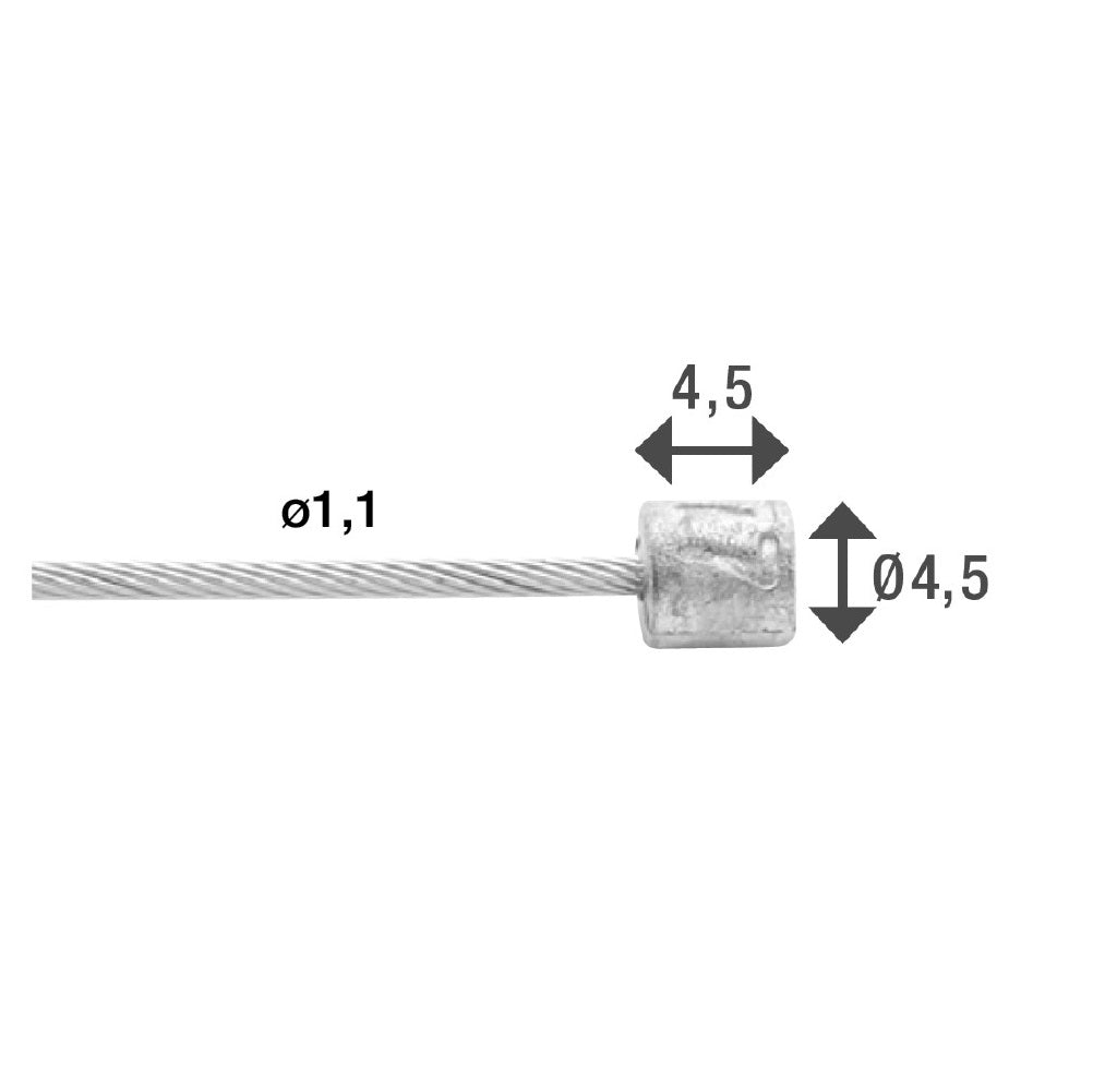 Elvedes Link câble intérieur lisse en acier inoxydable 2250 mm ø 1,1 mm (100x)
