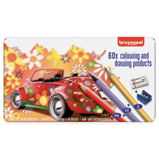 Crayons de couleur Bruynzeel 60 pièces + taille-gomme