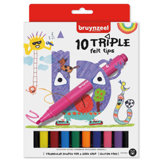 Feutres triples Bruynzeel 10 pièces