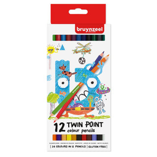 Crayons de couleur à pointe double Bruynzeel pour enfants, 12 pcs.