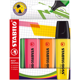 Stabilo boss original - surligneur - lot de 4 pièces