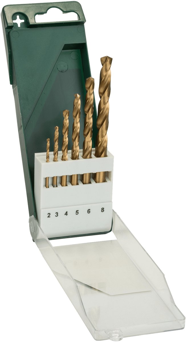 Bosch - Jeu de 6 forets à métaux HSS-étain, DIN 338 2.0 ; 3,0 ; 4,0 ; 5,0 ; 6,0 ; 8,0 mm