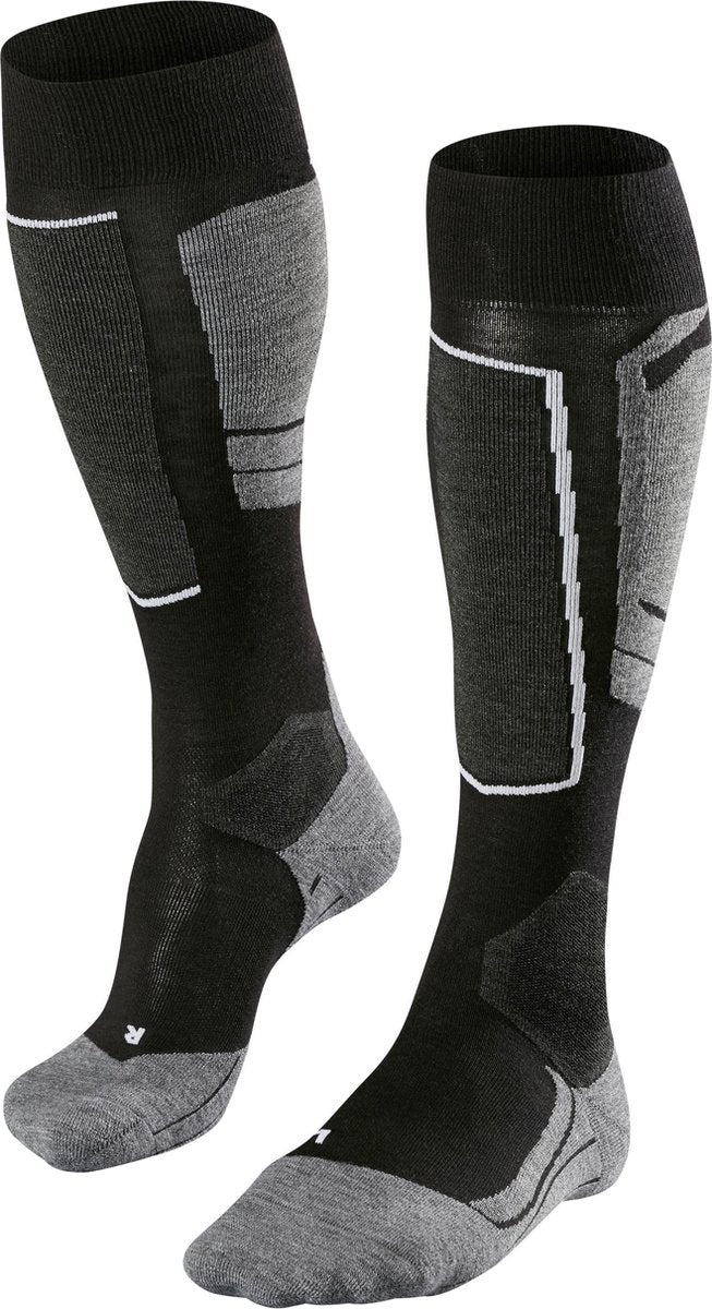 Falke sk4 chaussettes de ski chaudes en laine fine et fonctionnelle femme noir - taille 41-42