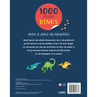 Livre autocollant livre 1000 autocollants dinosaures | 2 pièces