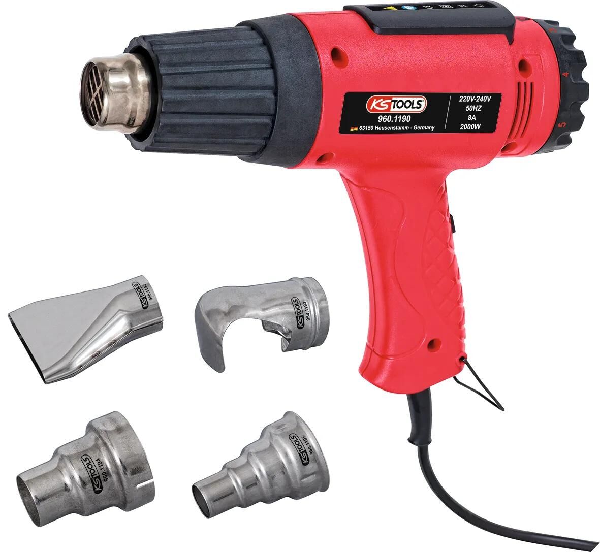 Ks tools ks-tools set de pistolets à air chaud set de souffleurs d'air chaud ks-tool, incl.4 accessoires