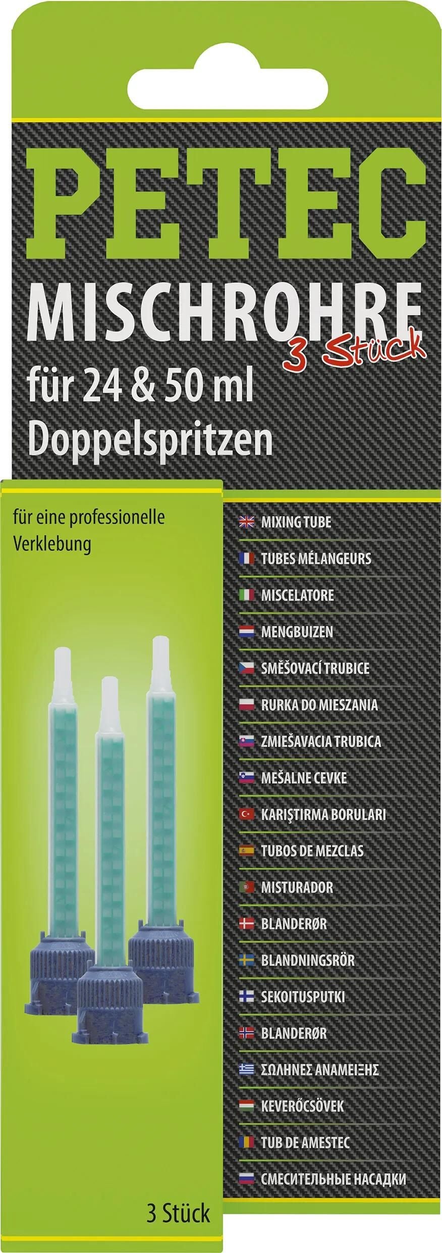 Tube de mélange statique Petec mélangeur statique 24 chariot double de 50 ml. 3er qn