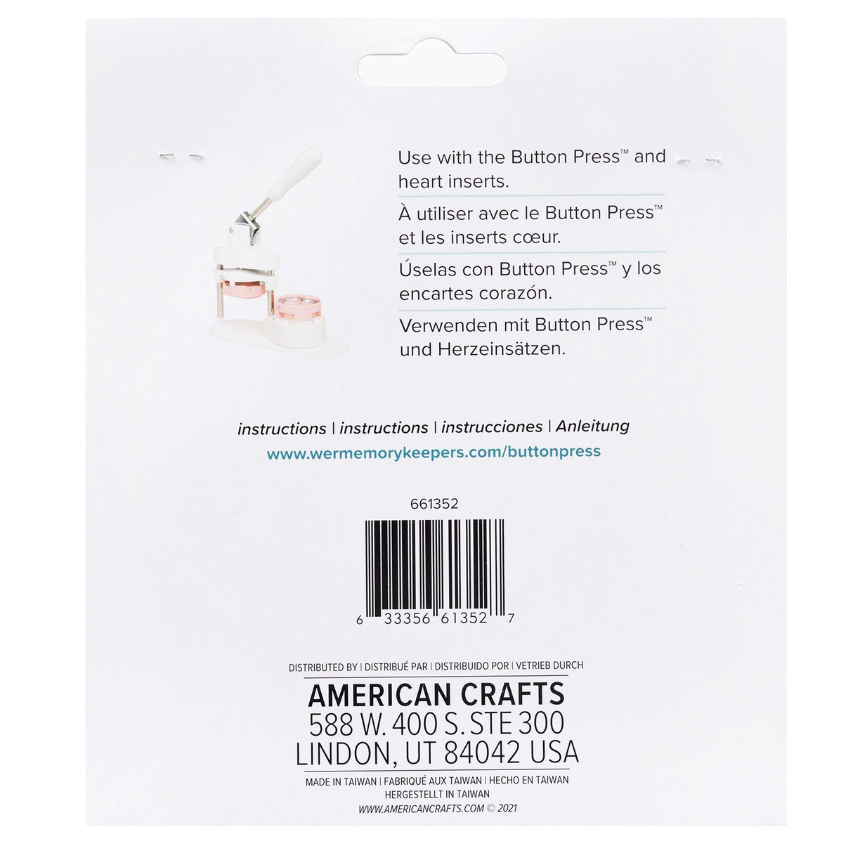 We r makers • recharge bouton pression coeur ø58mm 9pcs