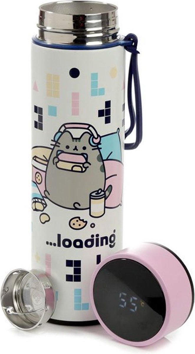 Puckator Pusheen Cat Gaming Thermos Bouteille Thermomètre numérique 450 ml