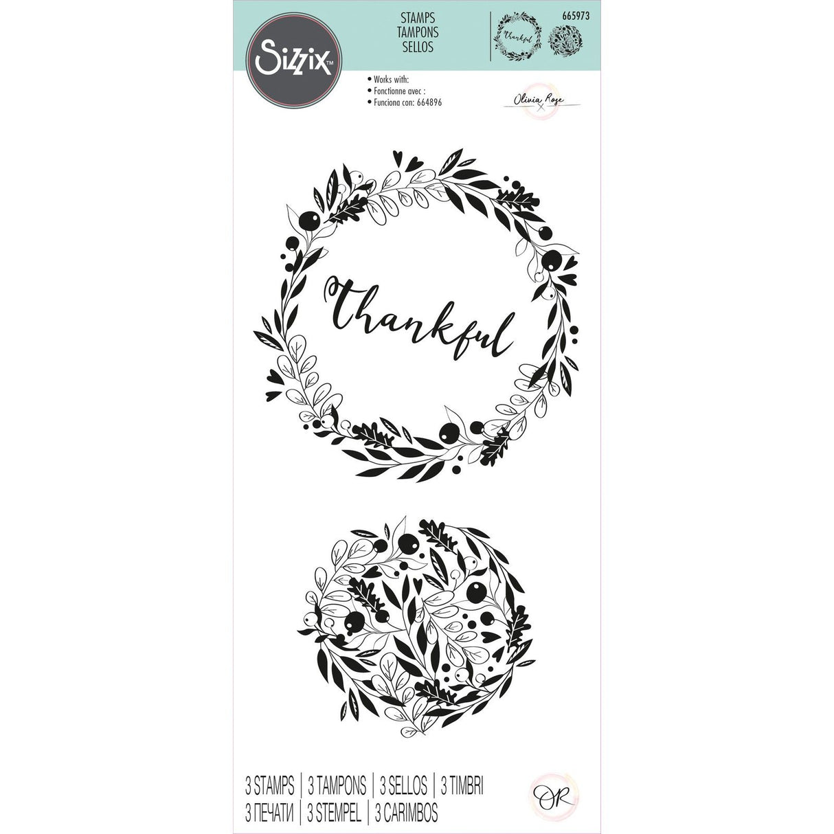 Sizzix • clear stamps autumn wreath