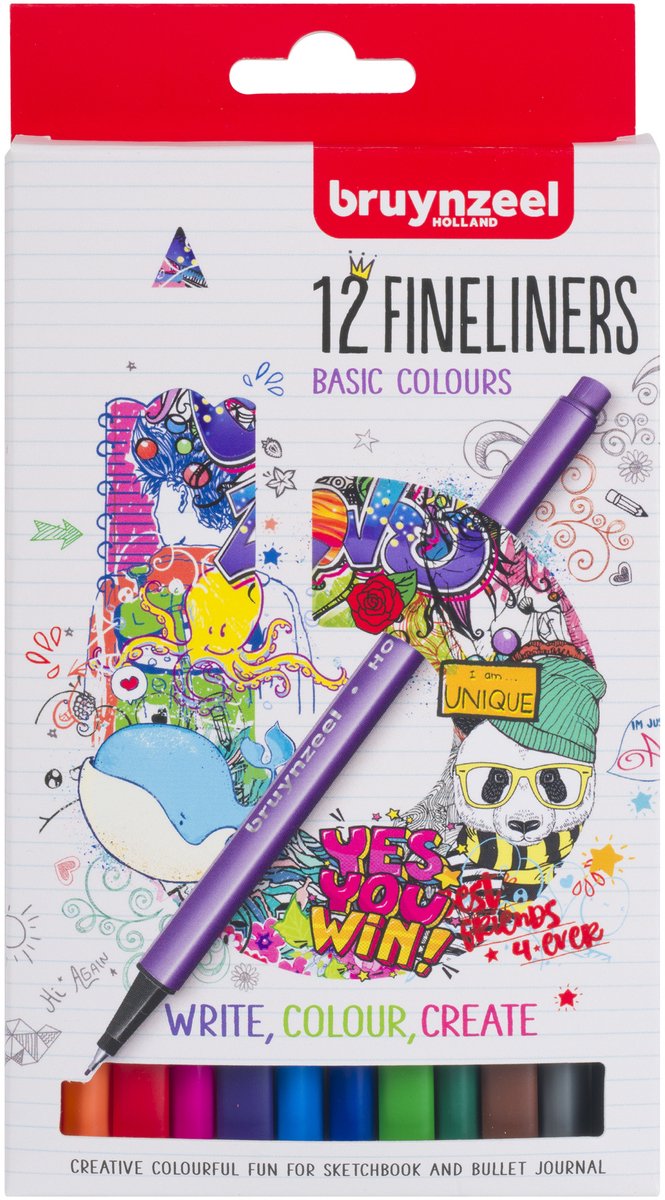 Feutres fins Bruynzeel, 12 pcs.