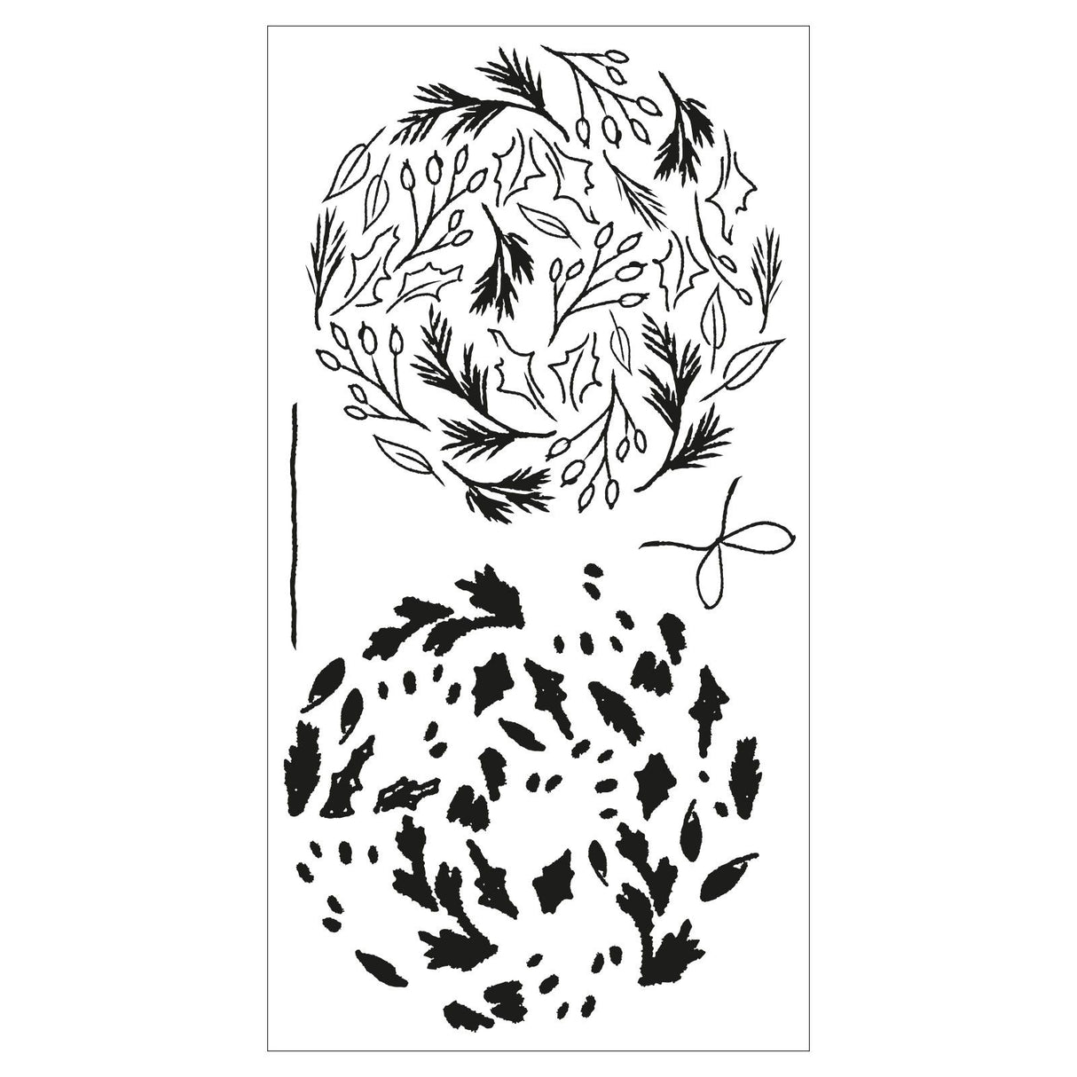 Sizzix • layered clear stamps leafy ornament