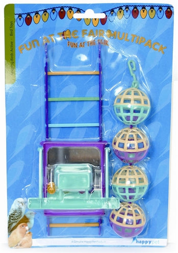 Perchoir d'échelle de boule de jouet d'oiseau de compagnie heureux