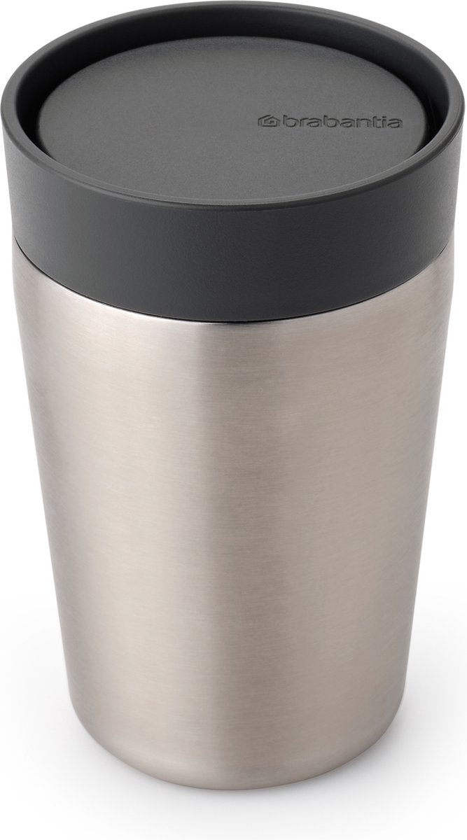 Brabantia make take tasse thermos - tasse à café à emporter - 200 ml - gris foncé