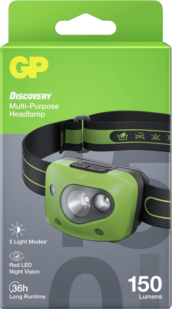 GP DISCOVERY GPDISHLCH43BL027 lampe frontale LED à batterie 150 lm 36 h GPDISHLCH43BL027