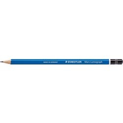 Crayon en bois 2h bleu noir staedtler mars lumograph 100