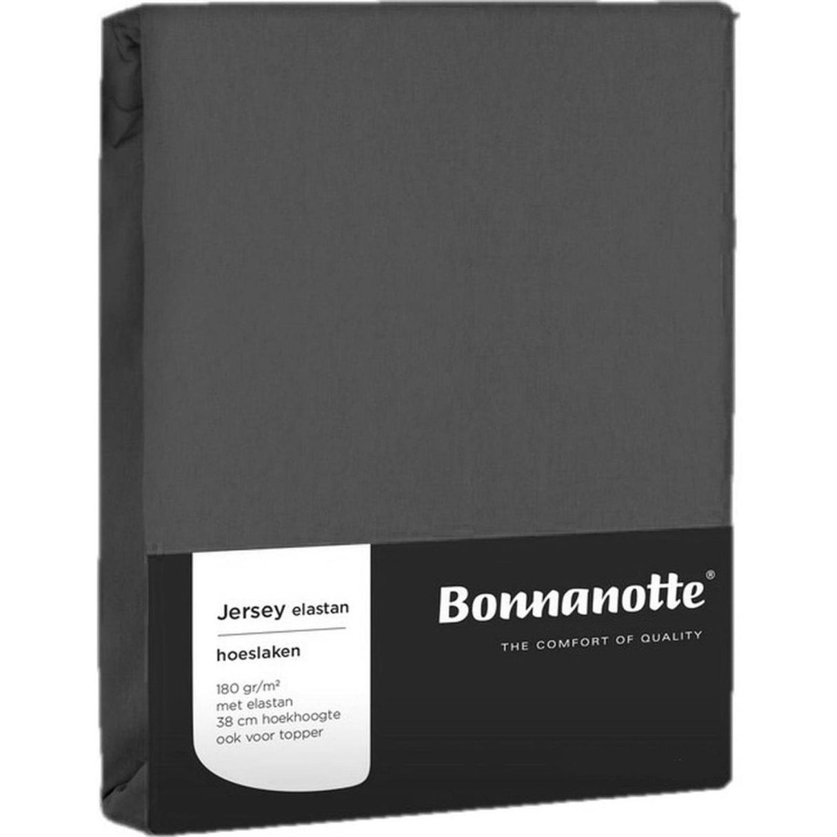 Bonnanotte drap housse jersey gris foncé 90x200cm