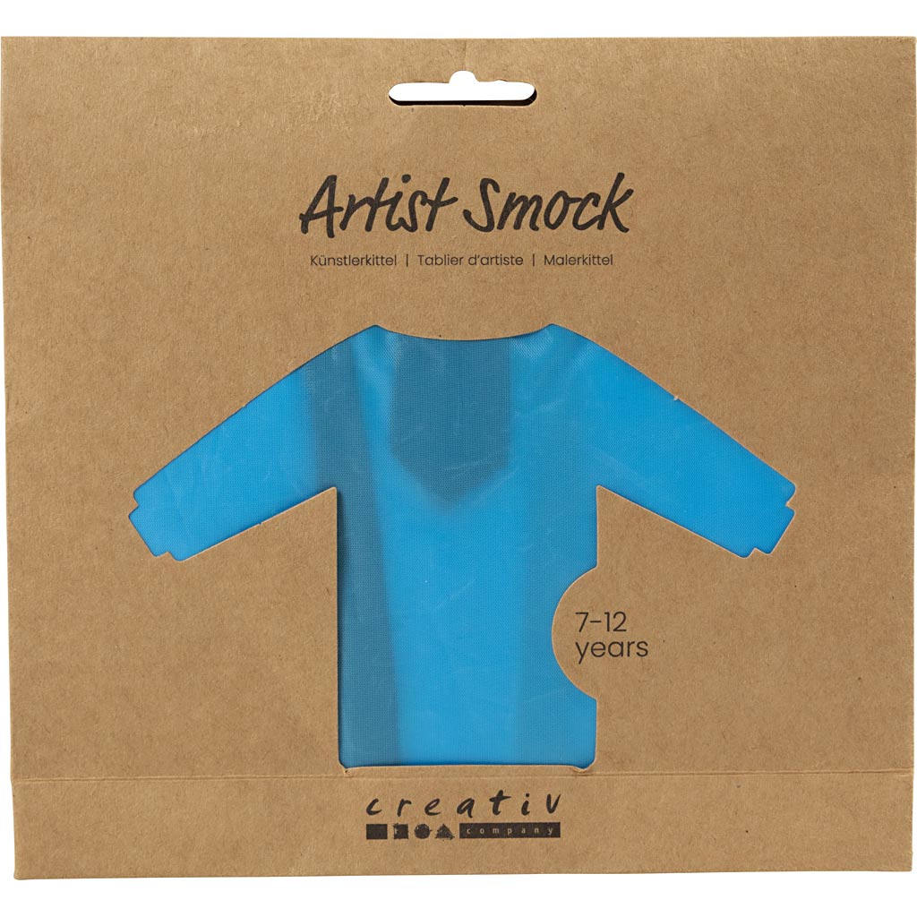 Blouse d'artiste Creativ company, l : 75 cm, taille 7-12 ans, turquoise, 1 pièce