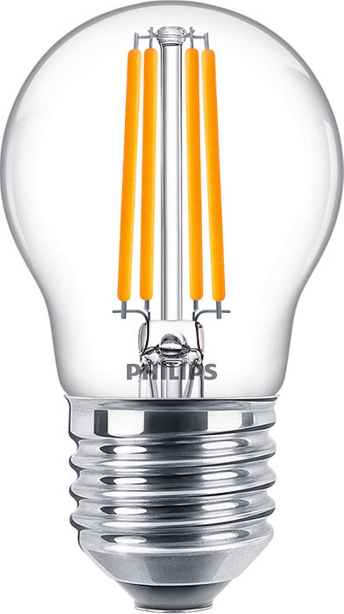 Philips LED Philips Corepro LED Lustre E27 Boule Filament Transparent 6,5W 806lm - 827 Blanc Très Chaud | remplace 60w
