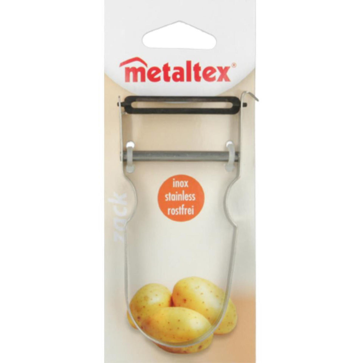 Eplucheur à roulettes Metaltex inox sur carte