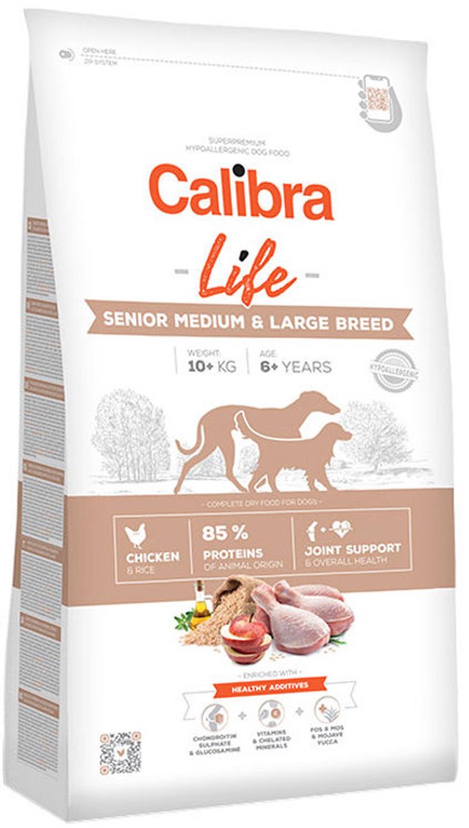 Calibra dog life senior moyenne grande race - poulet - 2,5 kg