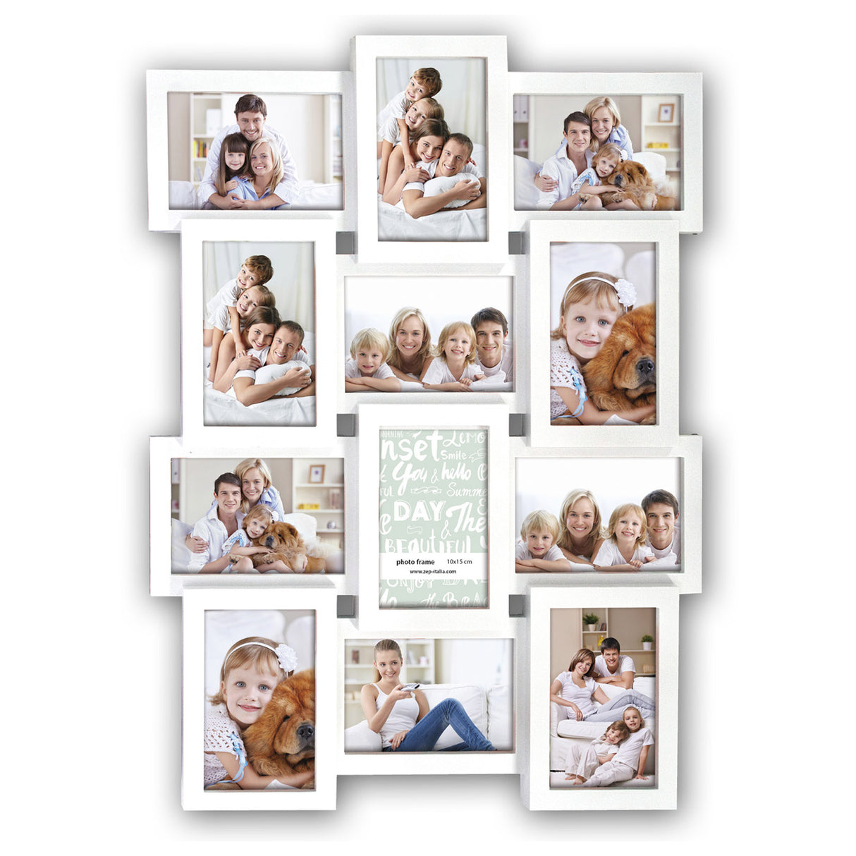 Cadre photo Zep pi01917 blanc pour 12 photos