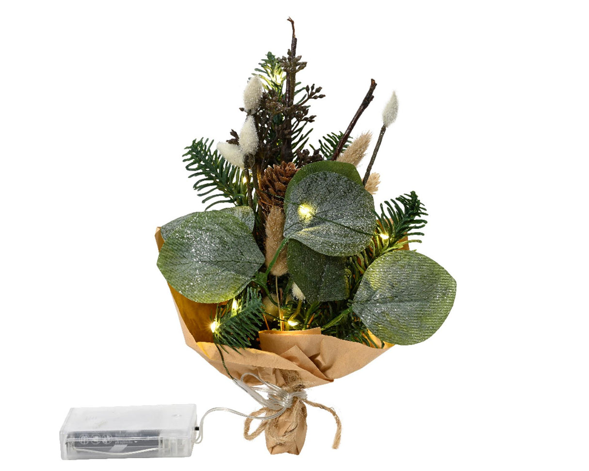 Bouquet artificiel Everlands avec éclairage LED h24cm