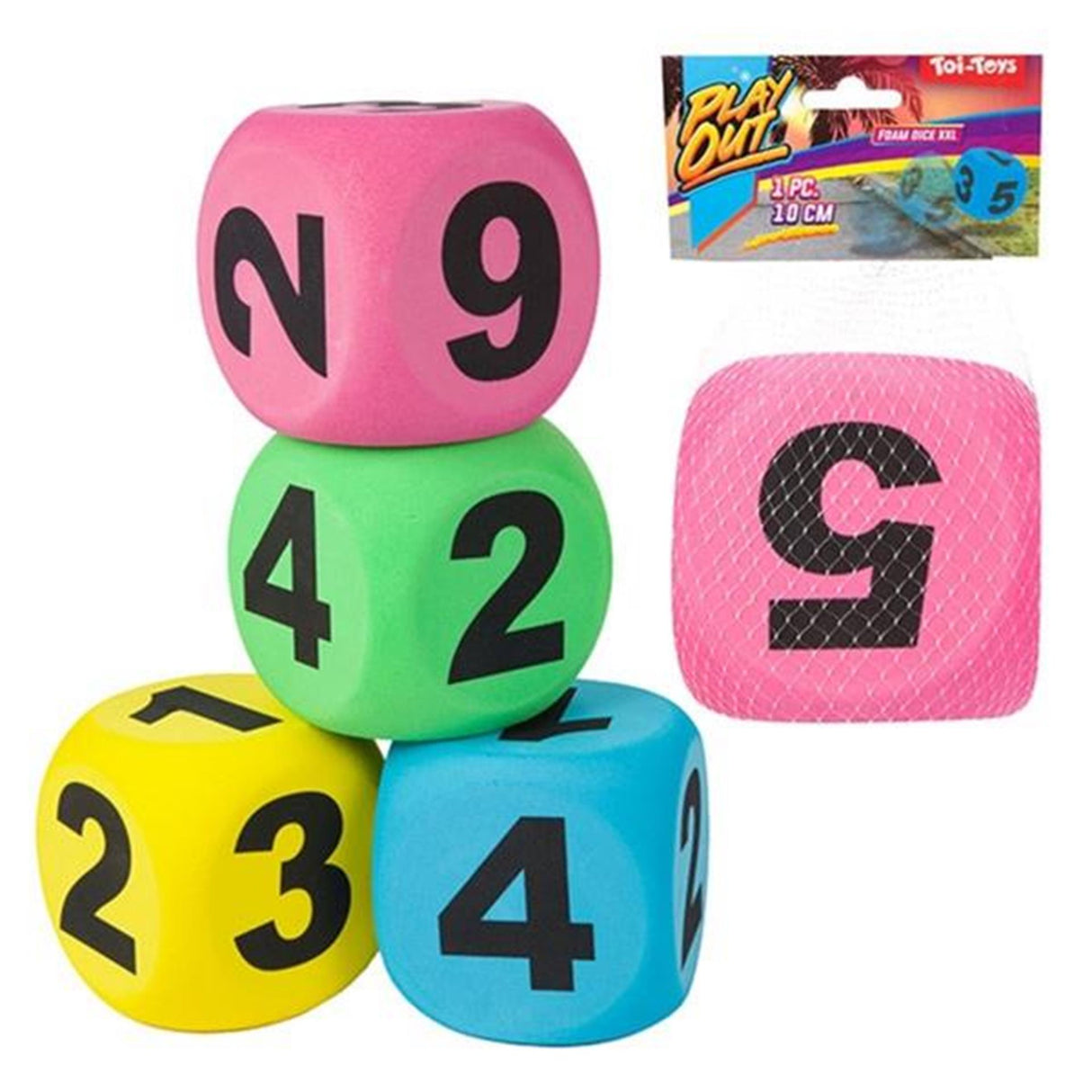 Toi-toys joue aux dés en mousse, 10cm