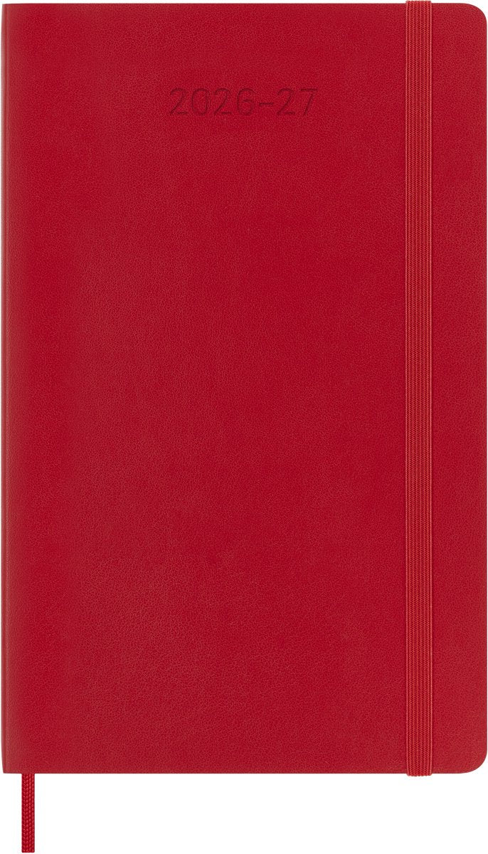 Agenda Moleskine 18 mois - 2026 27 - hebdomadaire - grand - couverture souple - rouge