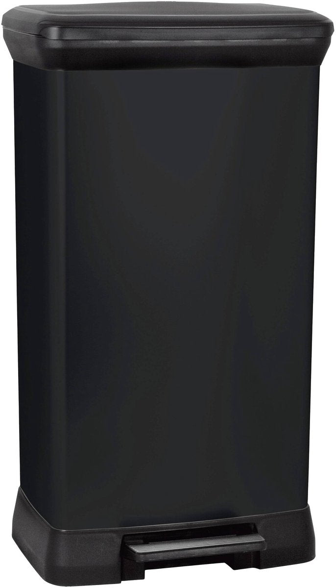 Poubelle Curver Decobin - 50l - 39x29x72 cm - noir