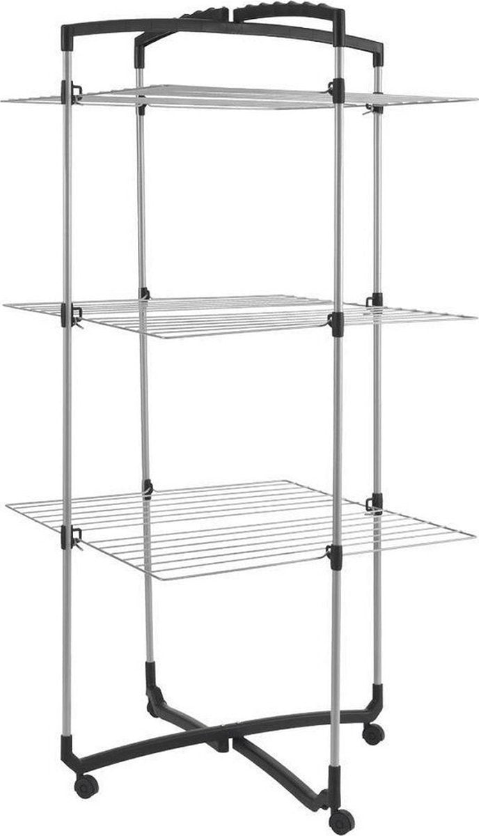 Metaltex tomado - tour de séchage faro - longueur de séchage 28 mètres - sur roulettes - 3 étages - gris argent