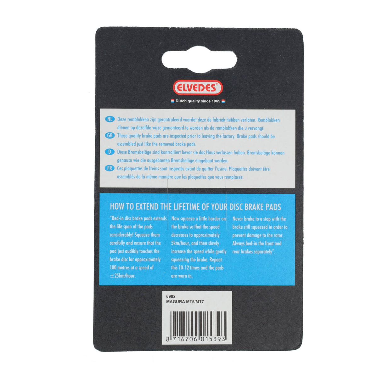 Ensemble de blocs de frein à disque Elvedes Organic Magura MT5 MT7 (1 paire)