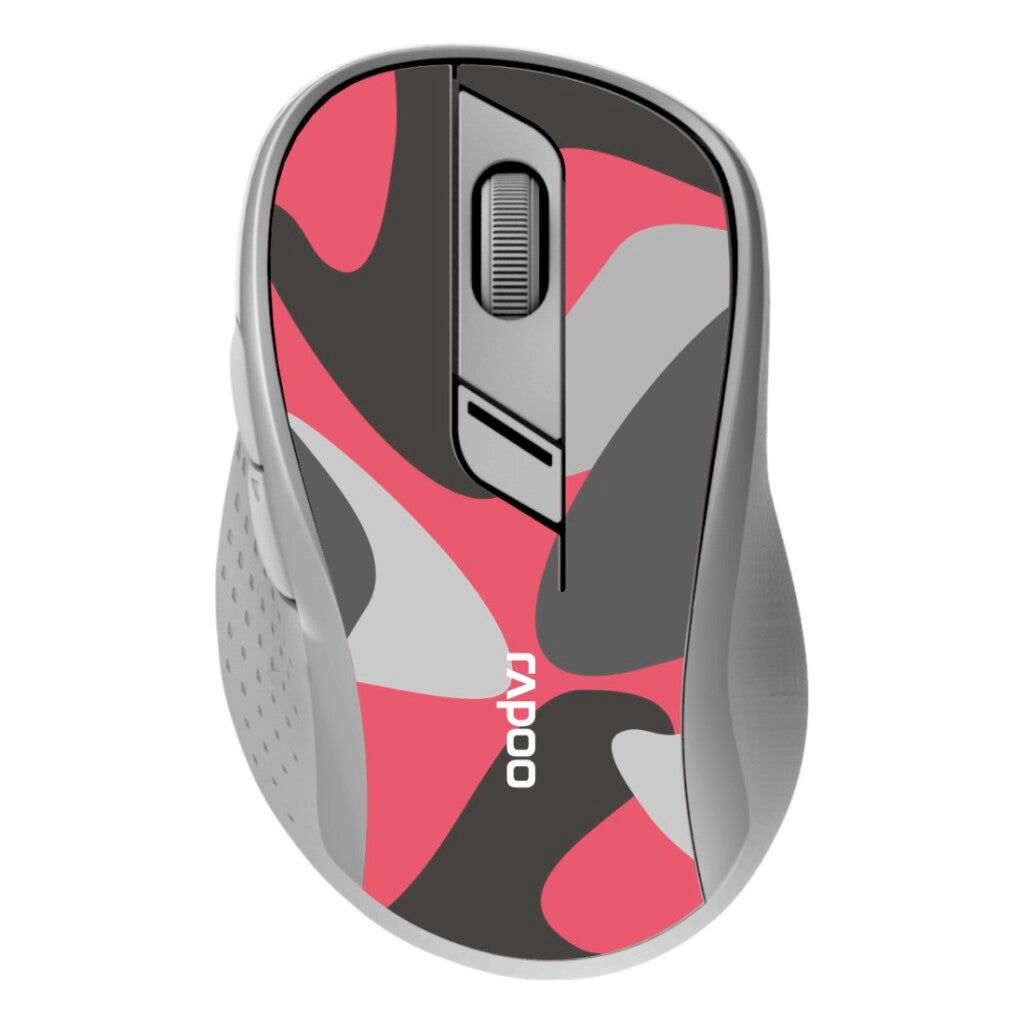 Rapoo m500 souris optique sans fil multimode silencieuse silencieuse camouflage rouge