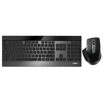Rapoo 9900m ensemble de bureau multimode ultra-mince sans fil ui noir