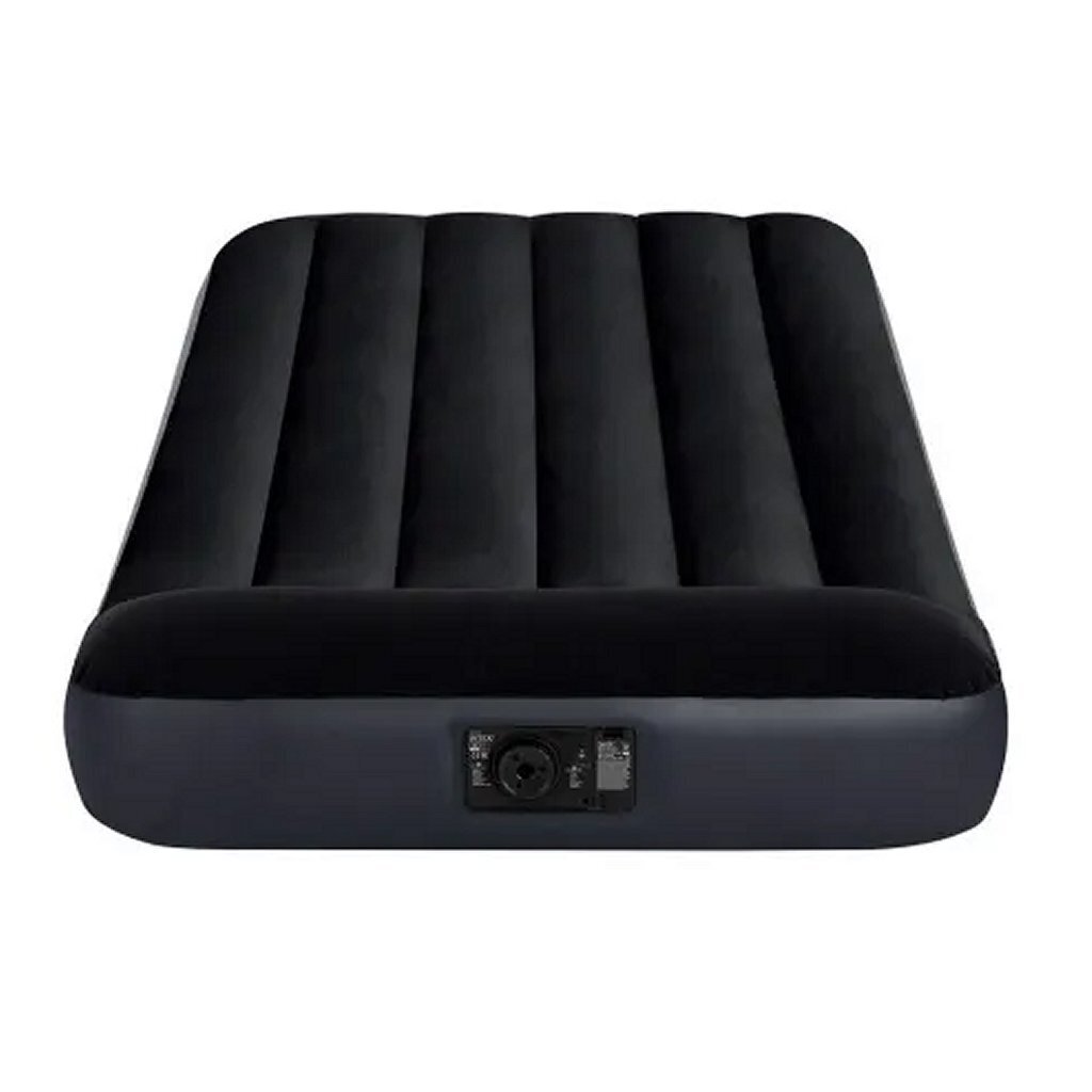 Intex 64146 repose-oreiller matelas pneumatique double classique + pompe 99x191x25 cm noir