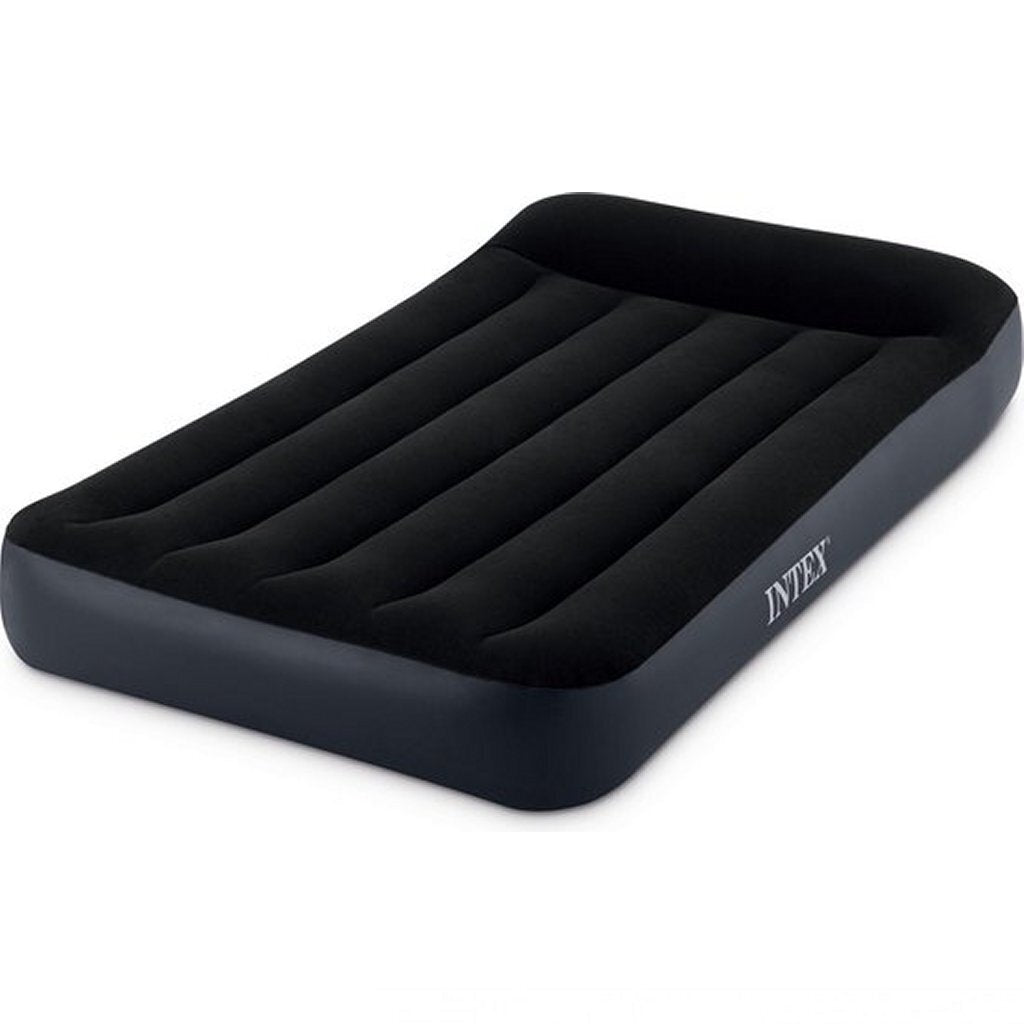 Intex 64146 repose-oreiller matelas pneumatique double classique + pompe 99x191x25 cm noir