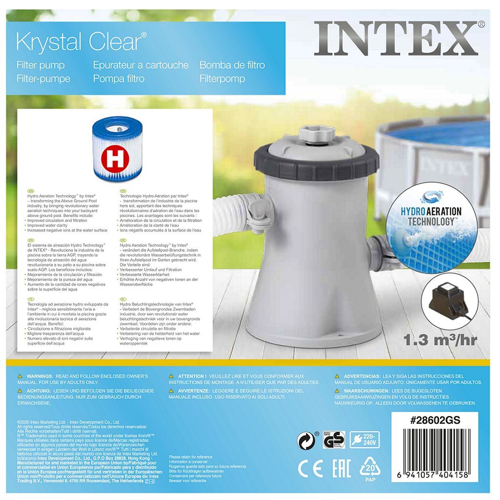 Pompe à filtre Intex 28602gs Krystal Clear 1250l 12v