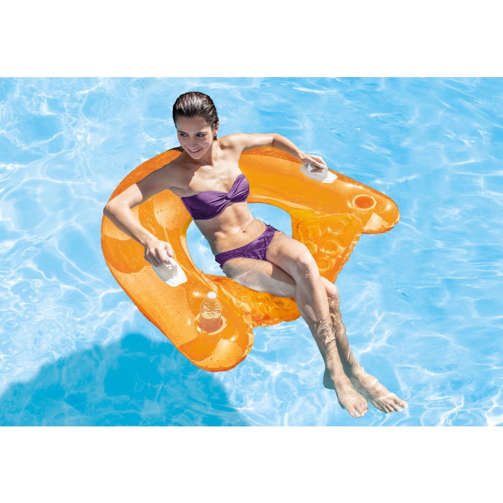 Chaise de siège flottante gonflable intex - rose