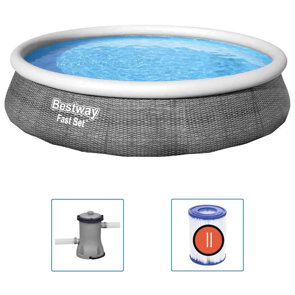 Bestway Piscine Fast Set autour de Rattan, 396 cm